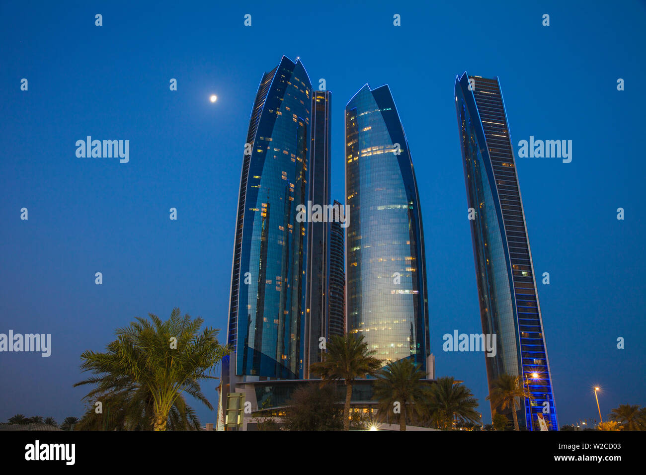 Emirats arabes unis, Abu Dhabi, Etihad Towers Banque D'Images