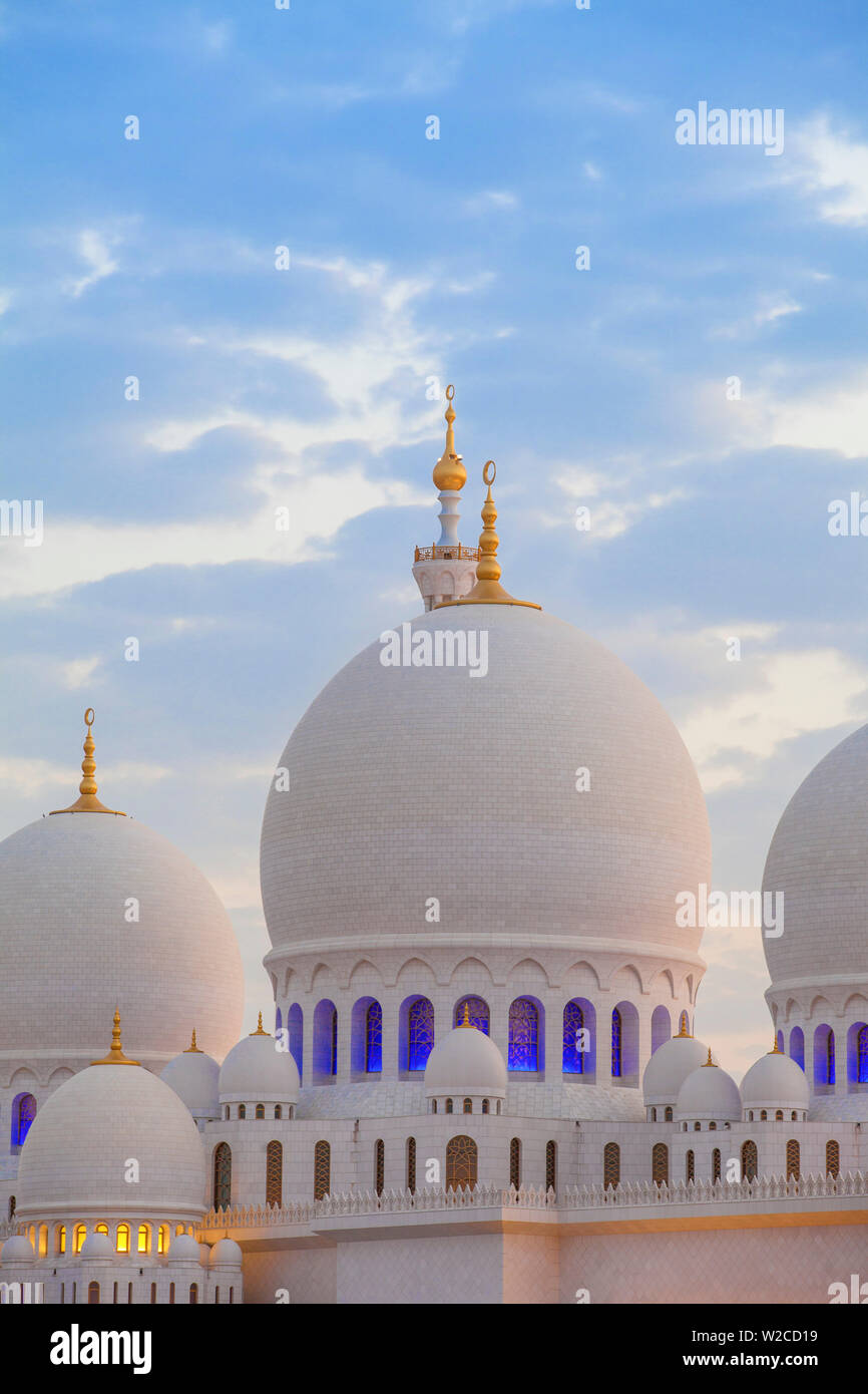 Emirats arabes unis, Abu Dhabi, la Grande Mosquée Sheikh Zayed Banque D'Images
