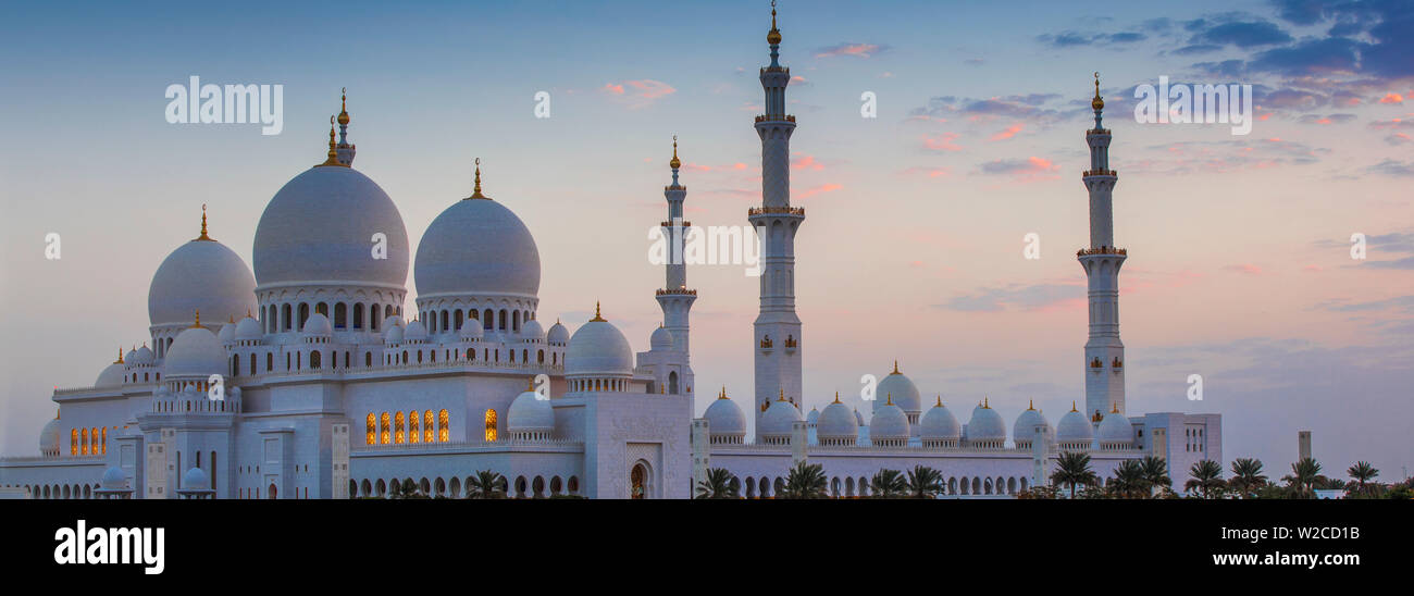 Emirats arabes unis, Abu Dhabi, la Grande Mosquée Sheikh Zayed Banque D'Images
