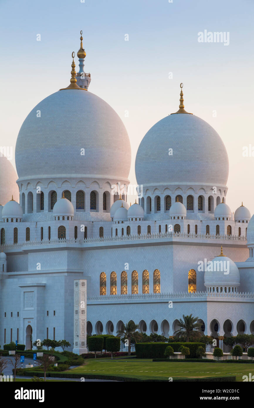 Emirats arabes unis, Abu Dhabi, la Grande Mosquée Sheikh Zayed Banque D'Images