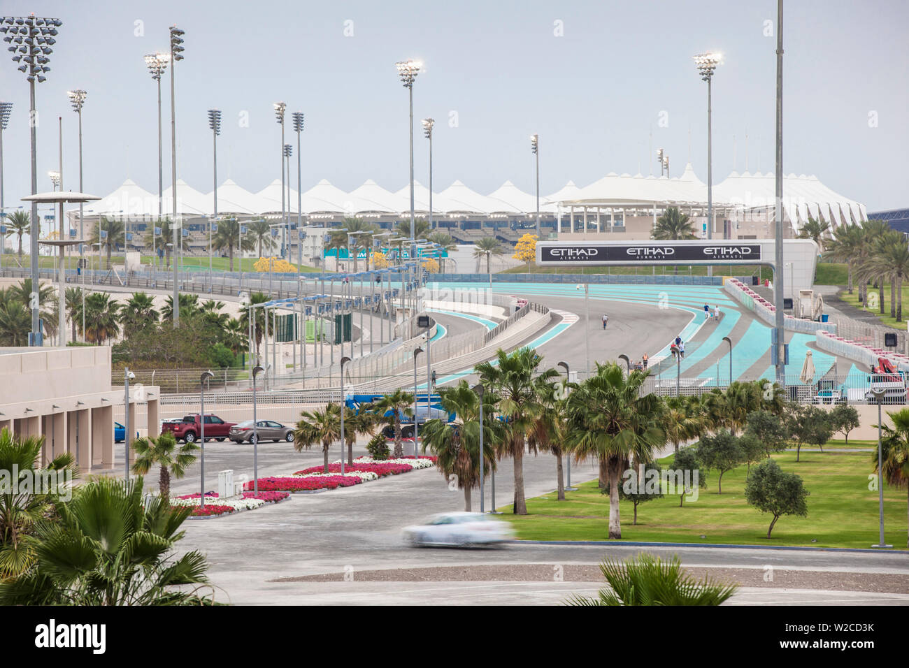 Emirats arabes unis, Abu Dhabi, Yas Island, Circuit Yas Marina â€" accueil de l'Etihad Airways d'Abu Dhabi Grand Prix Banque D'Images
