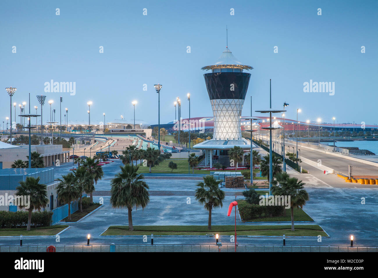 Emirats arabes unis, Abu Dhabi, Yas Island, Circuit Yas Marina â€" accueil de l'Etihad Airways d'Abu Dhabi Grand Prix Banque D'Images