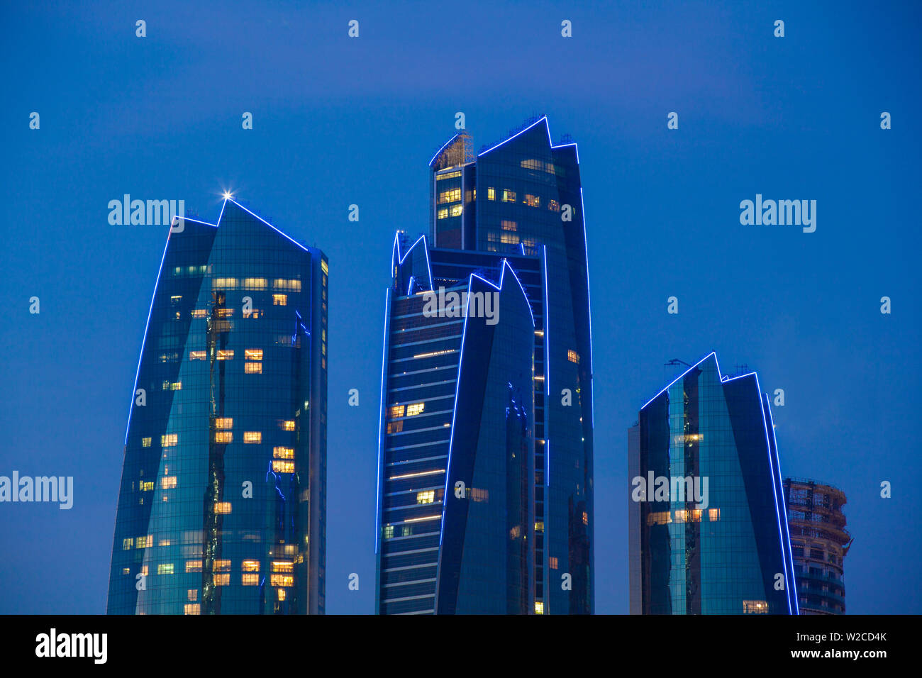 Emirats arabes unis, Abu Dhabi, Etihad Towers Banque D'Images