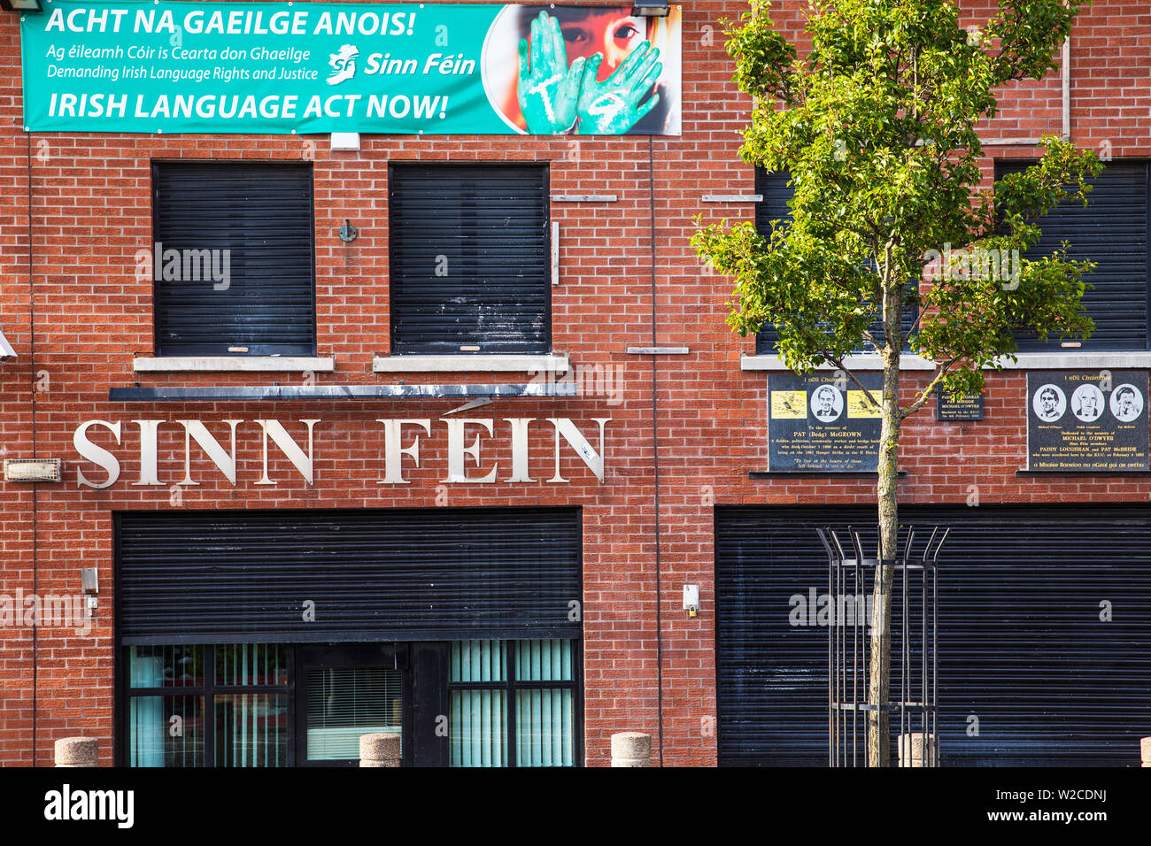 Royaume-uni, Irlande du Nord, Belfast, Falls Road, Sinn Fein building Banque D'Images