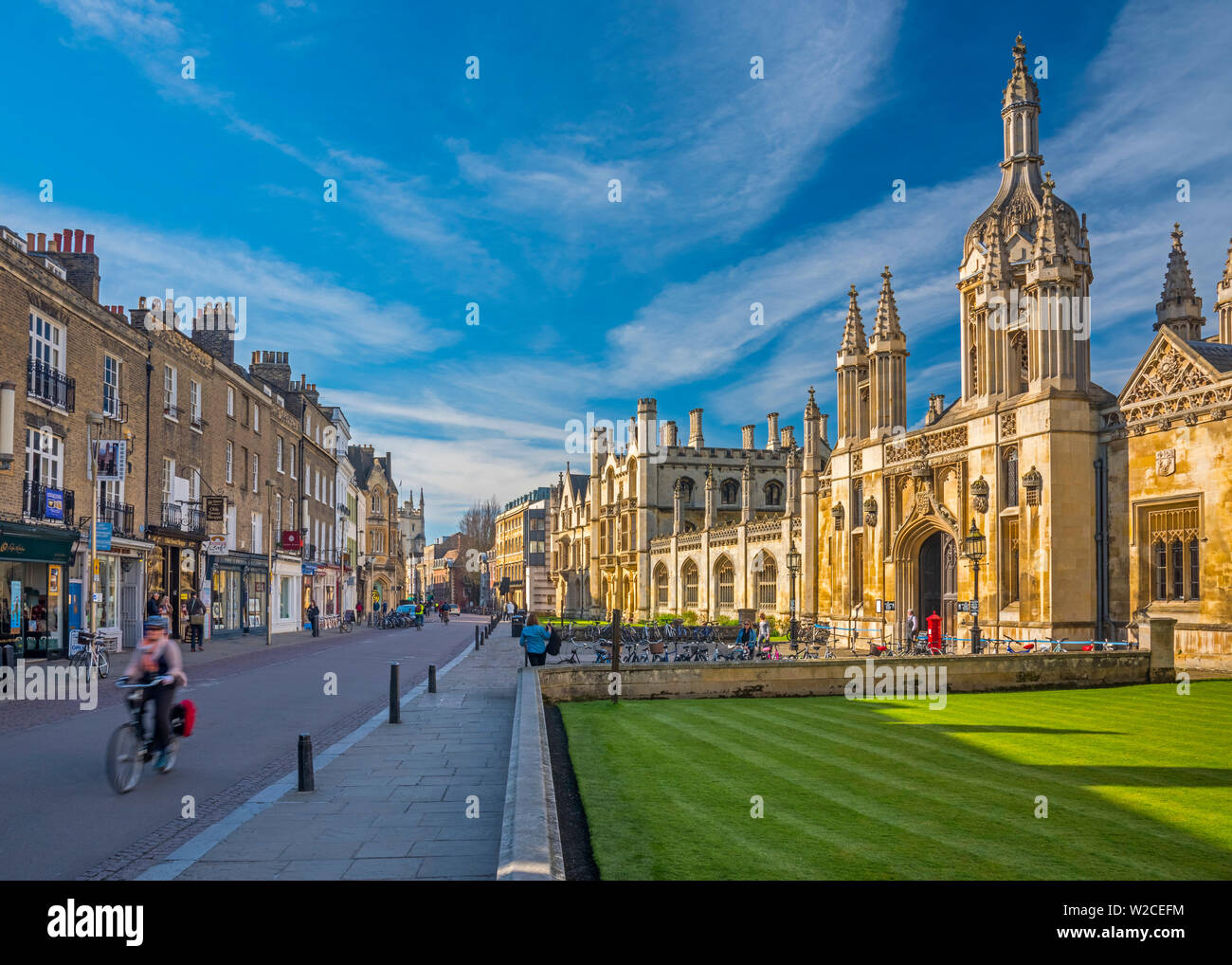 Royaume-uni, Angleterre, Cambridge, Cambridgeshire, King's Parade, King's College Banque D'Images