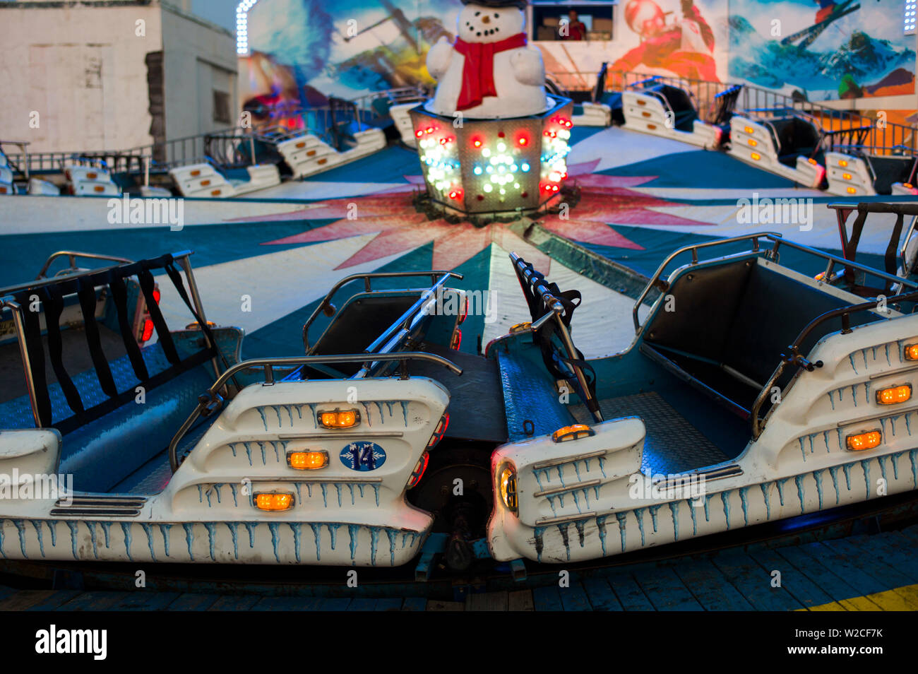 USA, Massachusetts, Cape Ann, Gloucester, de la Fiesta, Festival en l'honneur de saint patron des pêcheurs, la plus ancienne du port maritime de l'Amérique, manèges de carnaval Banque D'Images
