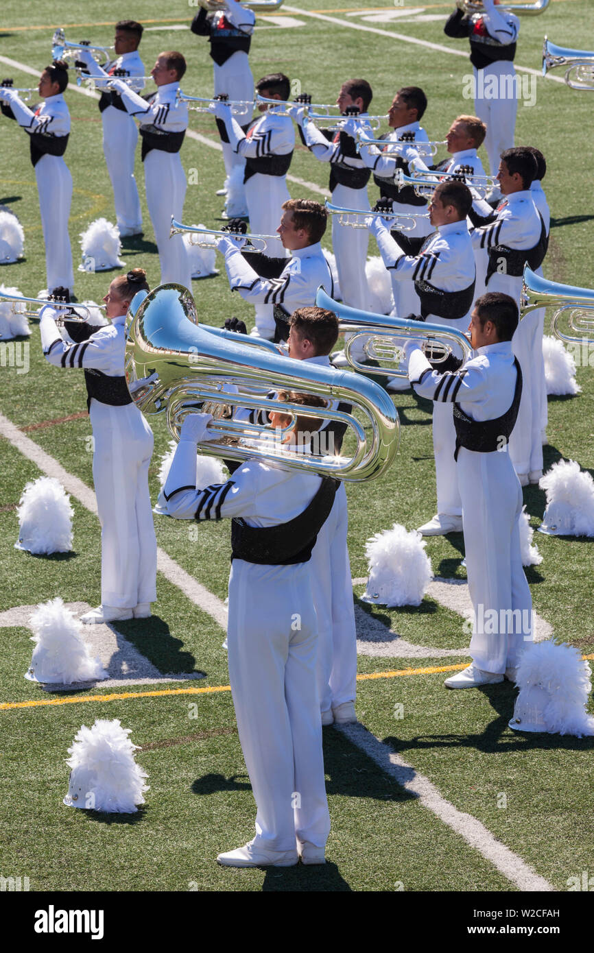 USA, Massachusetts, Manchester par la mer, quatrième de juillet, Marching Band Banque D'Images