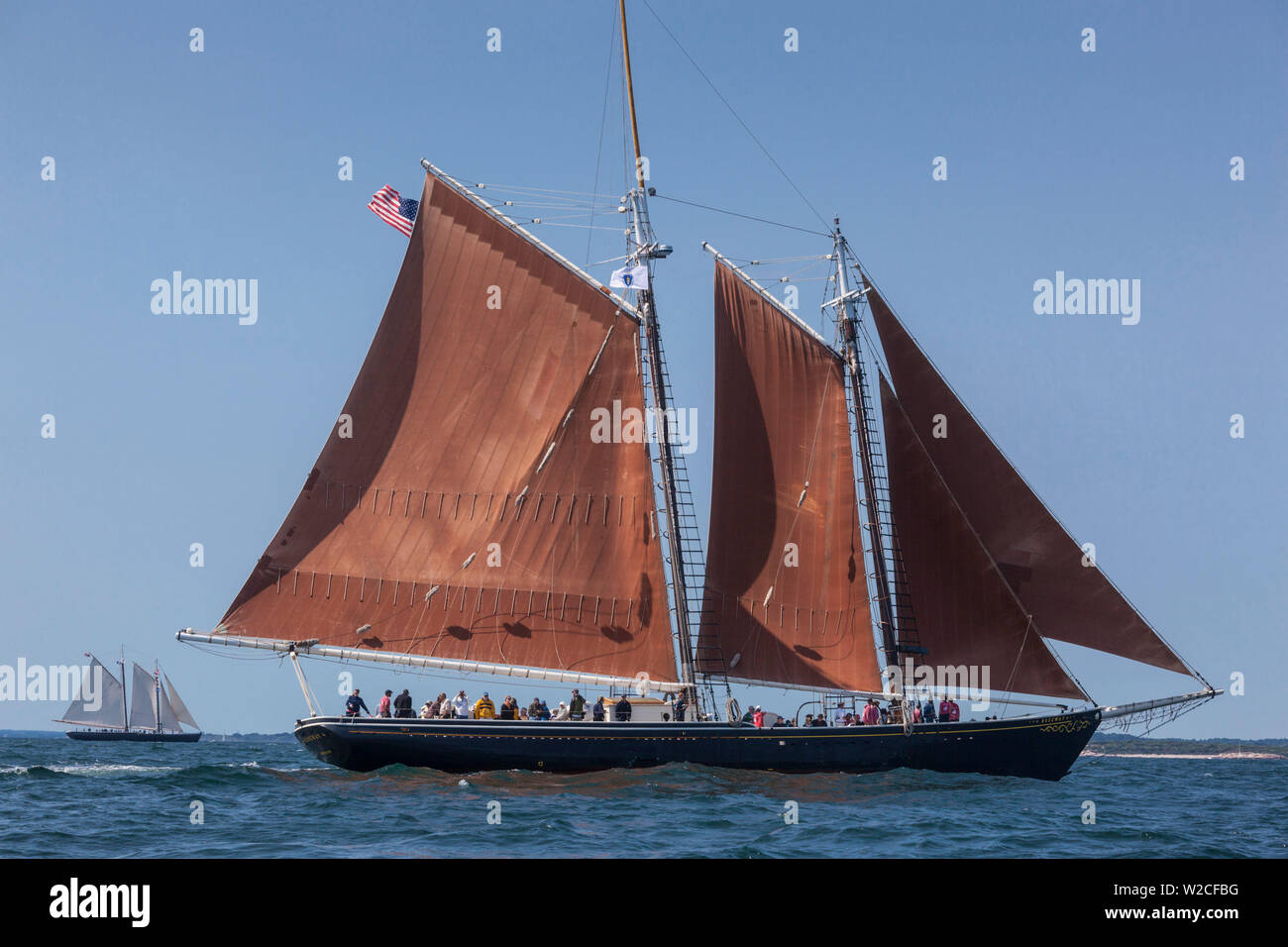 USA, Massachusetts, Cape Ann, Gloucester, la plus ancienne du port maritime de l'Amérique, goélette schooner Gloucester Festival, les bateaux à voile Banque D'Images