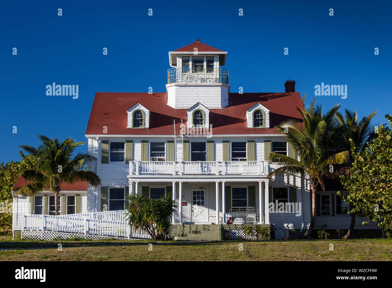 USA, Floride, Riviera Beach, Peanut Island Park, ancienne station de la Garde côtière américaine Banque D'Images