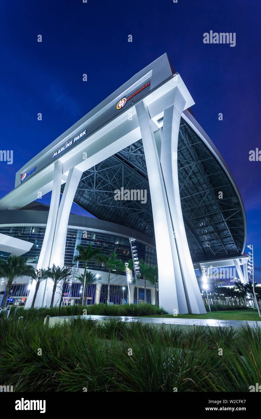 USA, Florida, Miami, New Marlins Ballpark, stade de baseball Banque D'Images