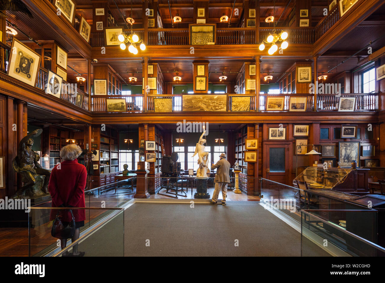 USA, New Jersey, West Orange, Thomas Edison National Historical Park, bibliothèque, de l'intérieur Banque D'Images