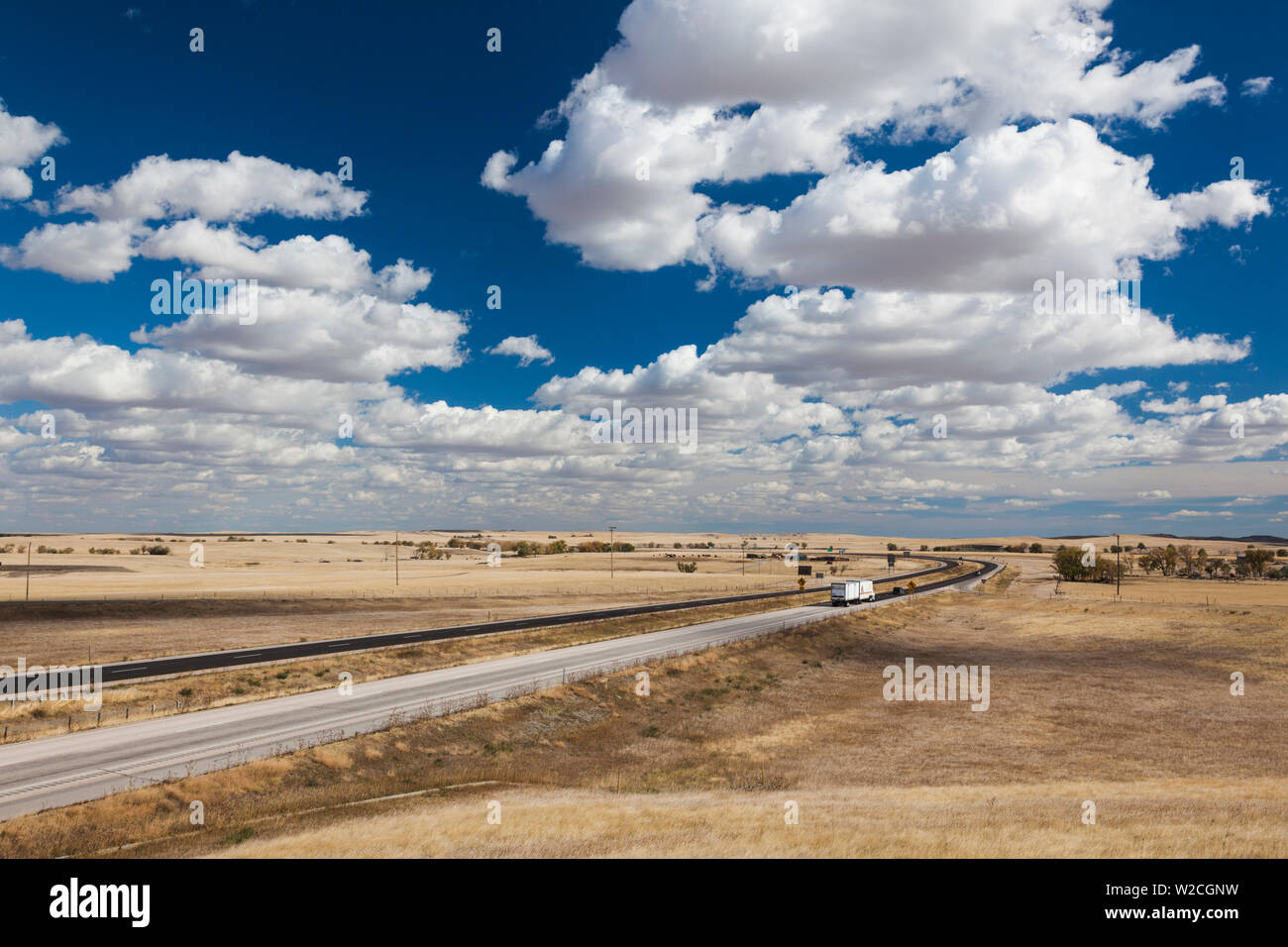 USA, Dakota du Sud, le Cactus Flat view de Interstate highway I-90 Banque D'Images