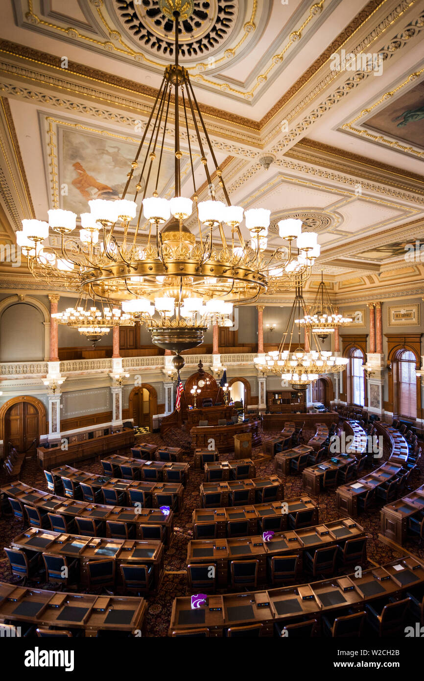 USA, Kansas, Topeka, Kansas State Capital, Chambre de la Chambre des représentants de l'État Banque D'Images