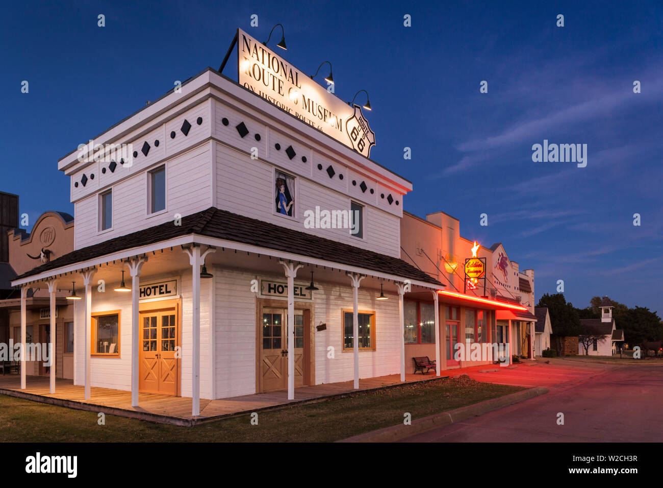 USA, Ohio, Elk City, Route Nationale 66, les bâtiments du Musée Banque D'Images