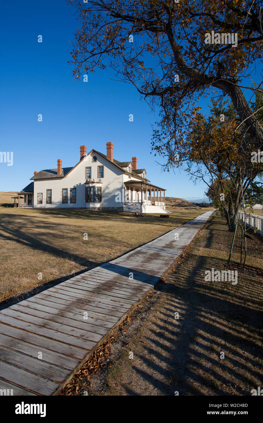 USA, Dakota du Nord, les Mandans, Fort Abraham Lincoln State Park, Custer House, résidence du lieutenant-colonel George Custer au moment de sa défaite à la bataille de Little Big Horn Banque D'Images USA, Dakota du Nord, les Mandans, Fort Abraham Lincoln State Park, Custer House, résidence du lieutenant-colonel George Custer au moment de sa défaite à la bataille de Little Big Horn Banque D'Images