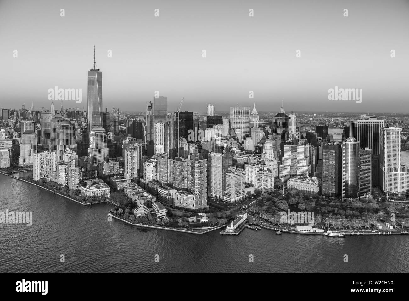 One World Trade Center et le Lower Manhattan, New York City, New York, USA Banque D'Images