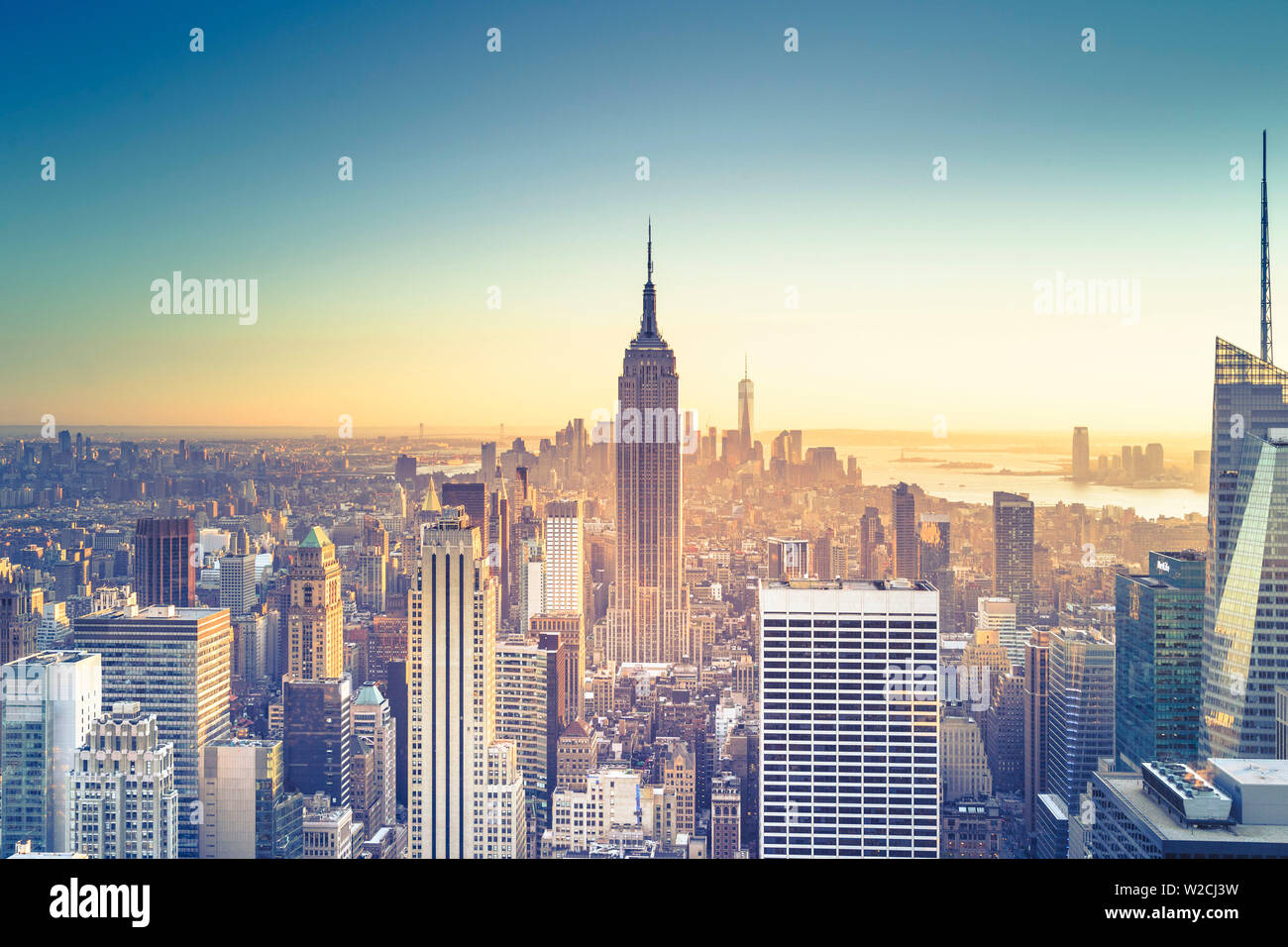 USA, New York, New York City, Empire State Building et Manhattan Skyline Banque D'Images