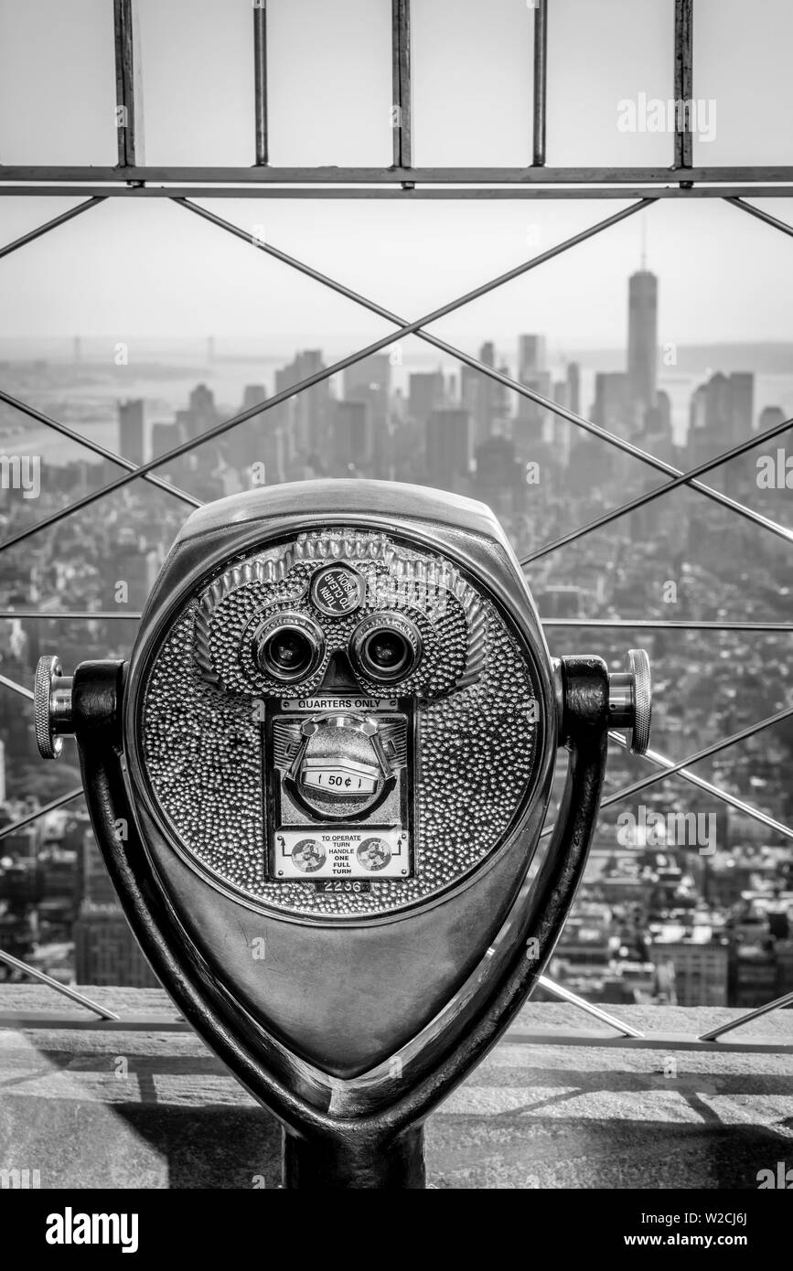 USA, New York, Manhattan, Manhattan de l'Empire State Building, la liberté tour en arrière-plan Banque D'Images