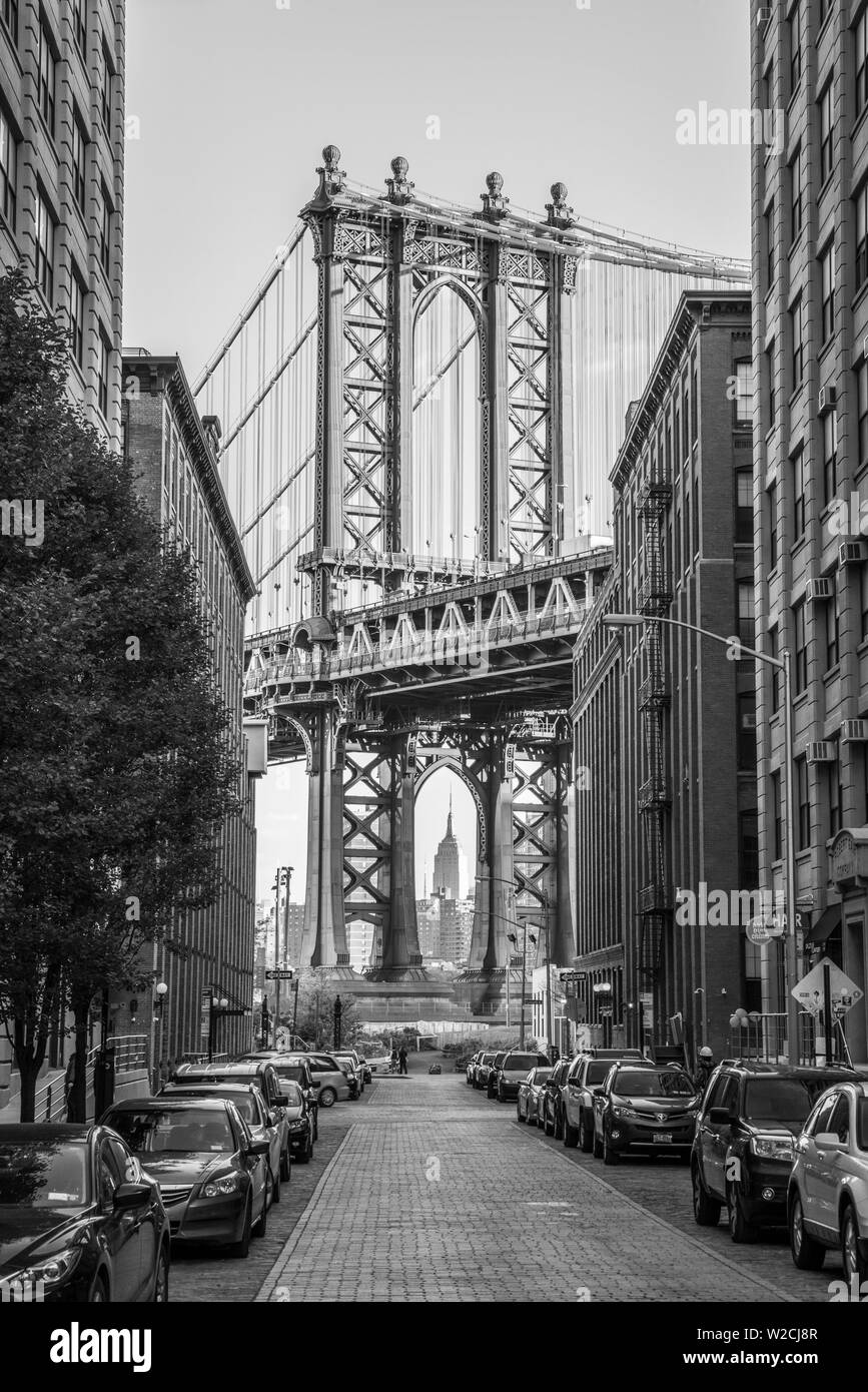 USA, New York, Brooklyn, Dumbo, Manhattan Bridge Banque D'Images