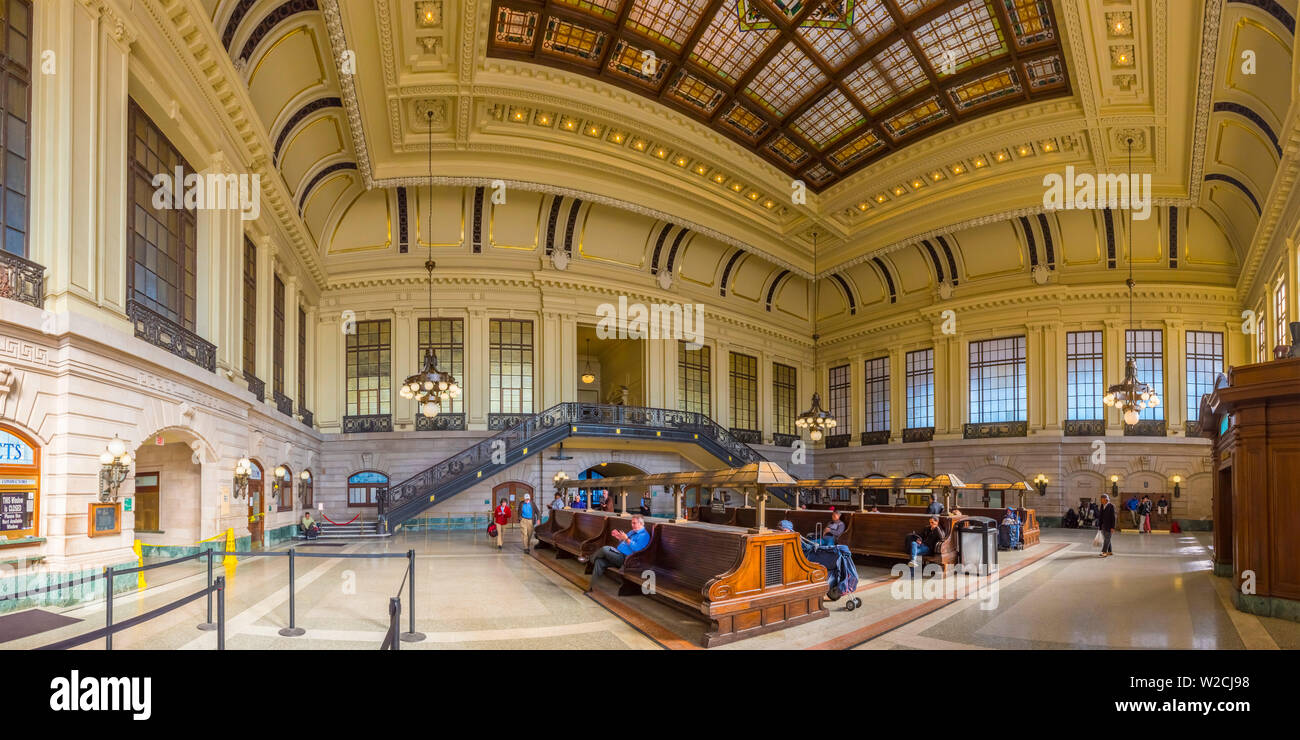 USA, New Jersey, Hoboken, Hoboken Terminal Railway Station, salle d'attente Banque D'Images