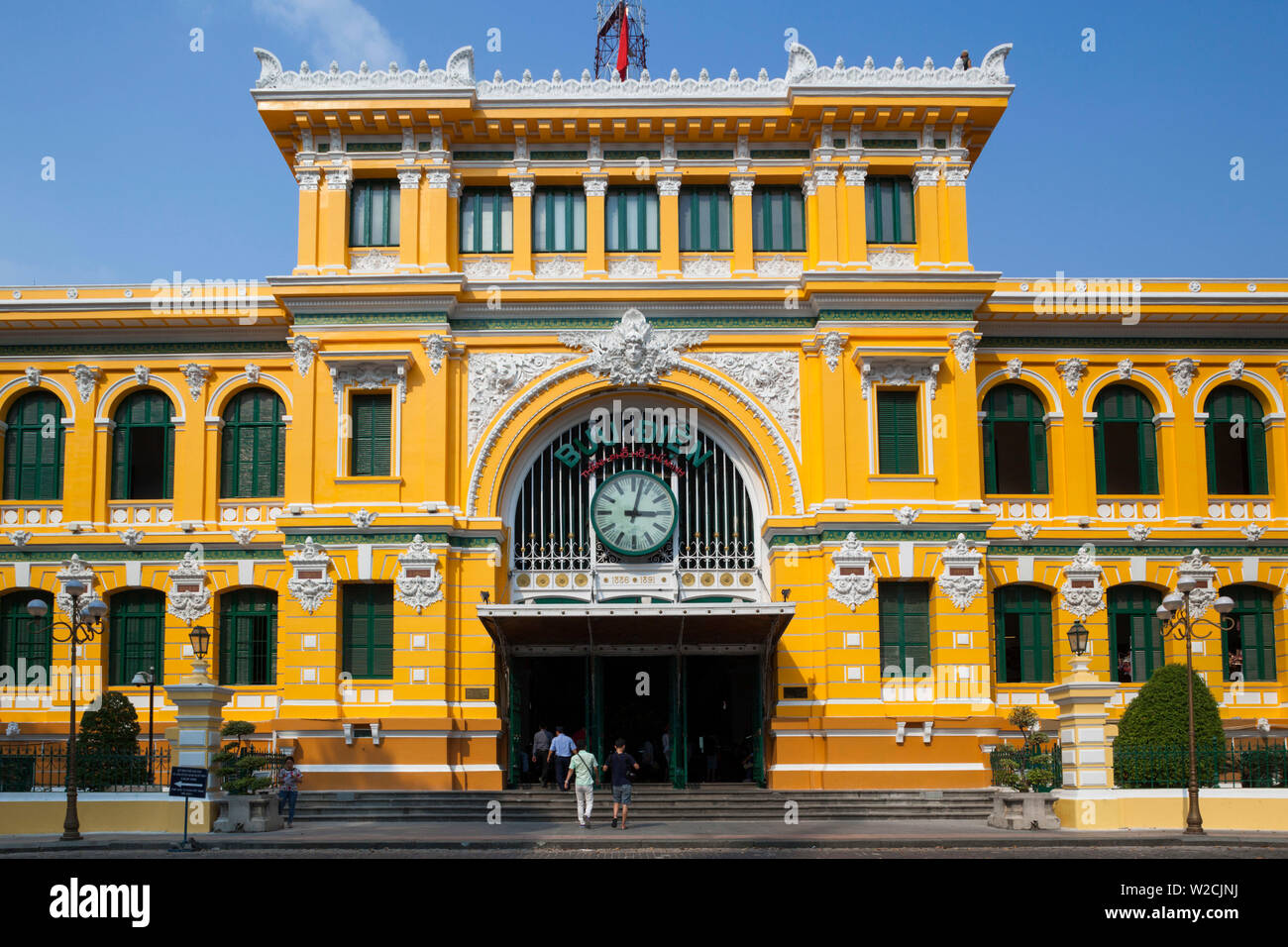 Vietnam, Ho Chi Minh Ville, bureau de poste central, extérieur Banque D'Images
