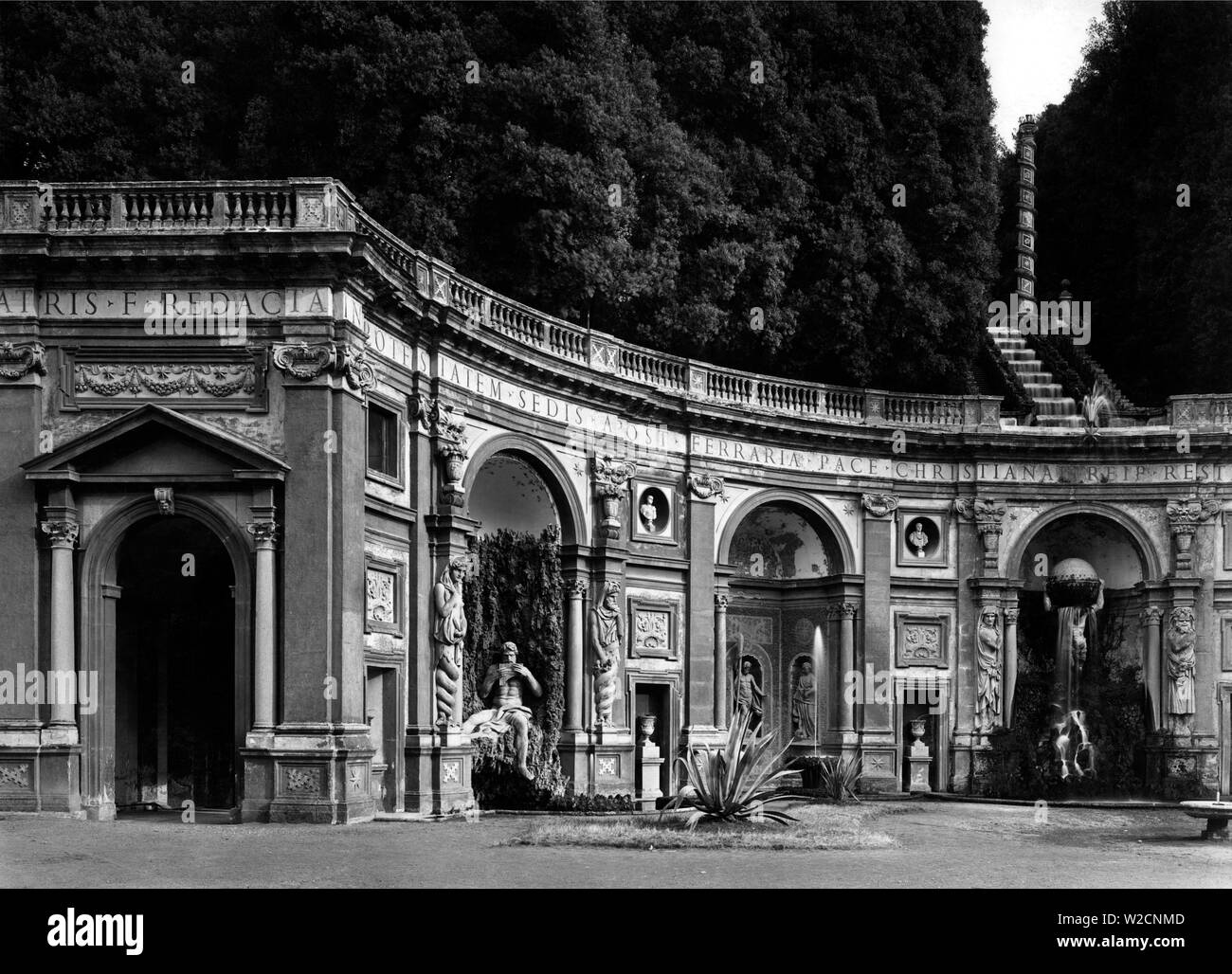 Lazio, Frascati, l'atlas fontaine de la Villa aldobrandini, 1910-20 Banque D'Images