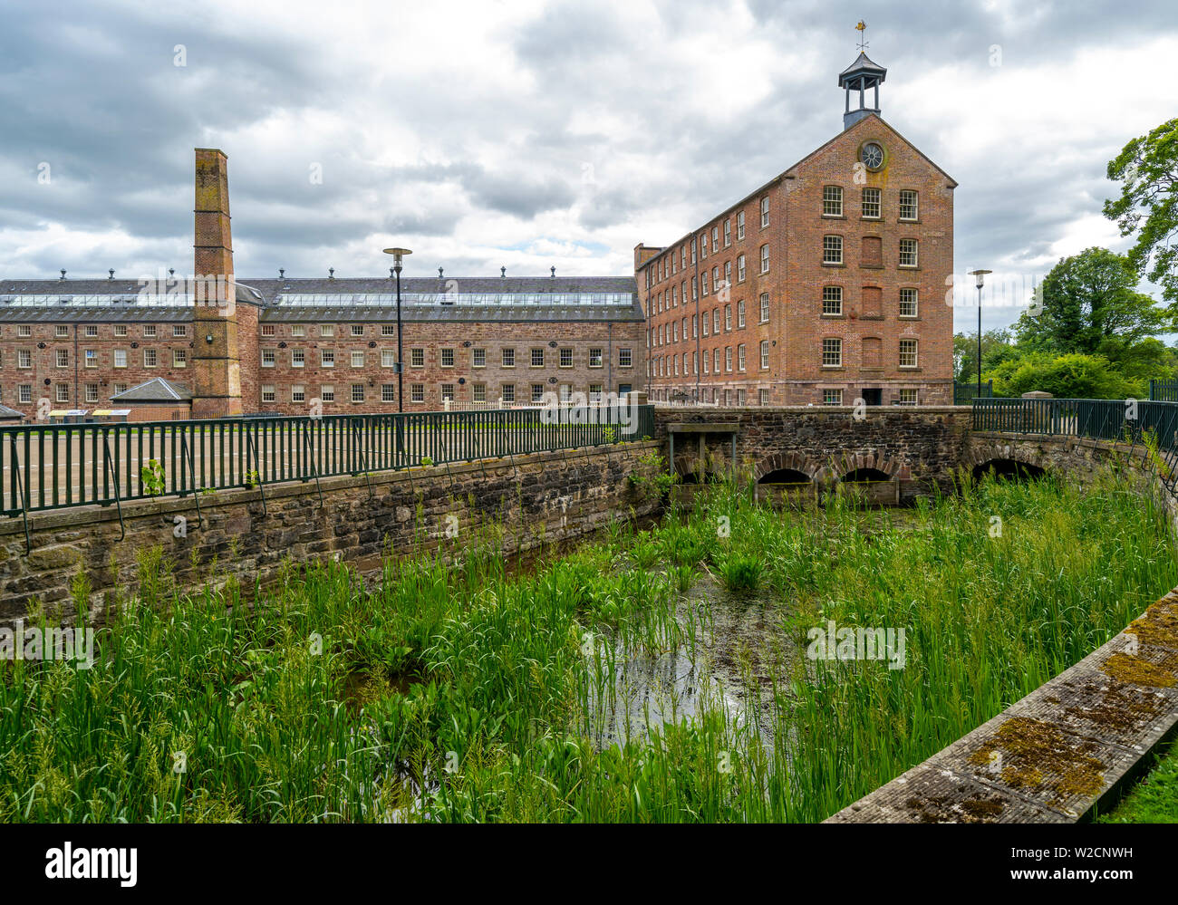 Voir l'historique de Stanley Mills ancien préservé Cotton Mills Factory à Stanley, Perthshire, Écosse, Royaume-Uni Banque D'Images