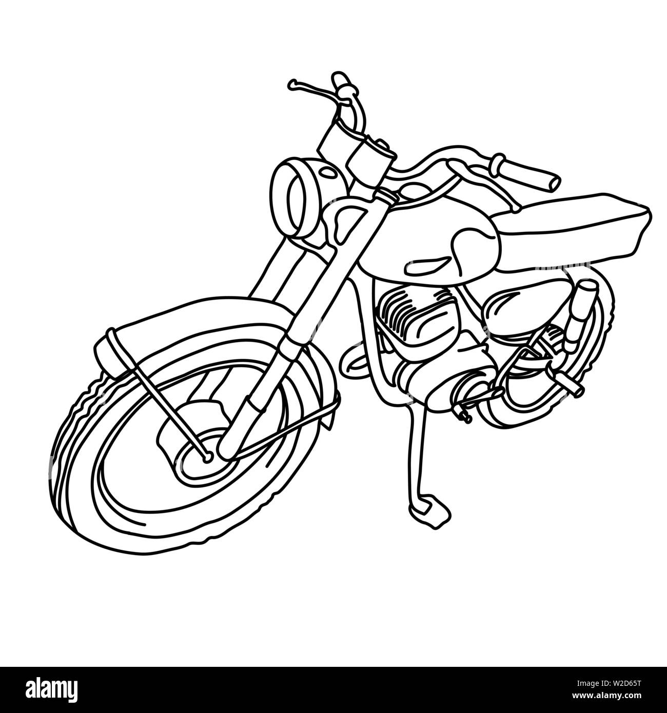 Croquis de scooter. Impression de vélo. Vector illustration simple. Illustration de Vecteur