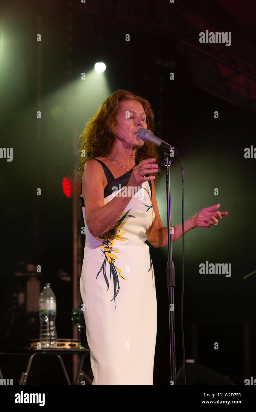 Elkie Brooks effectue live at the 2019 Cornbury Festival, Chadlington, Oxfordshire. née Elaine relieur, 25 février 1945. Banque D'Images
