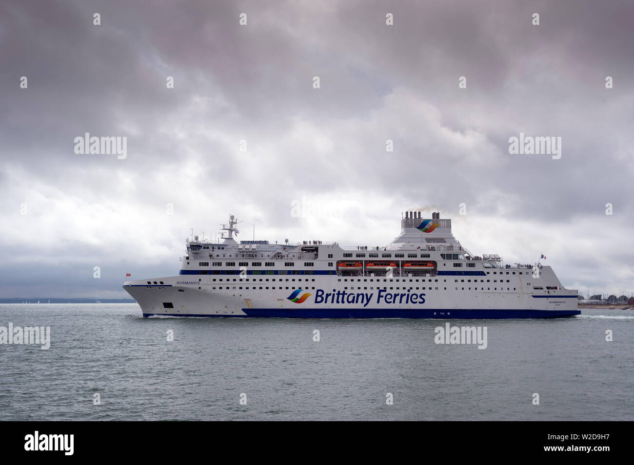 Normandie, Bretagne Ferry Portsmouth à la France. Banque D'Images
