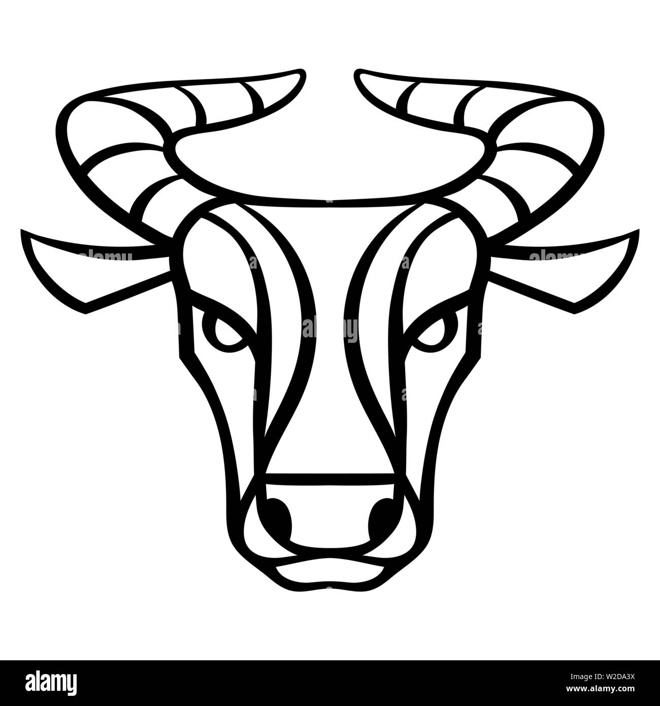 Signe astrologique du taureau, symbole de l'horoscope d'or. Illustration de Vecteur