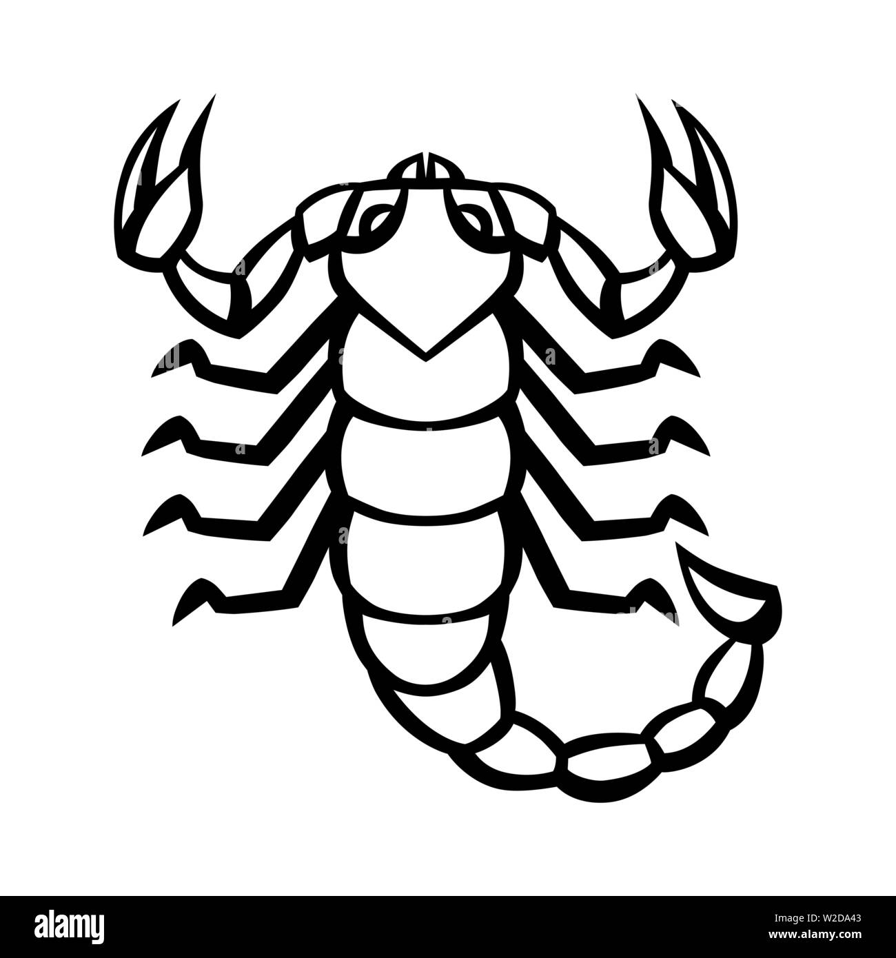 Scorpion signe du zodiaque, horoscope d'or symbole. Illustration de Vecteur