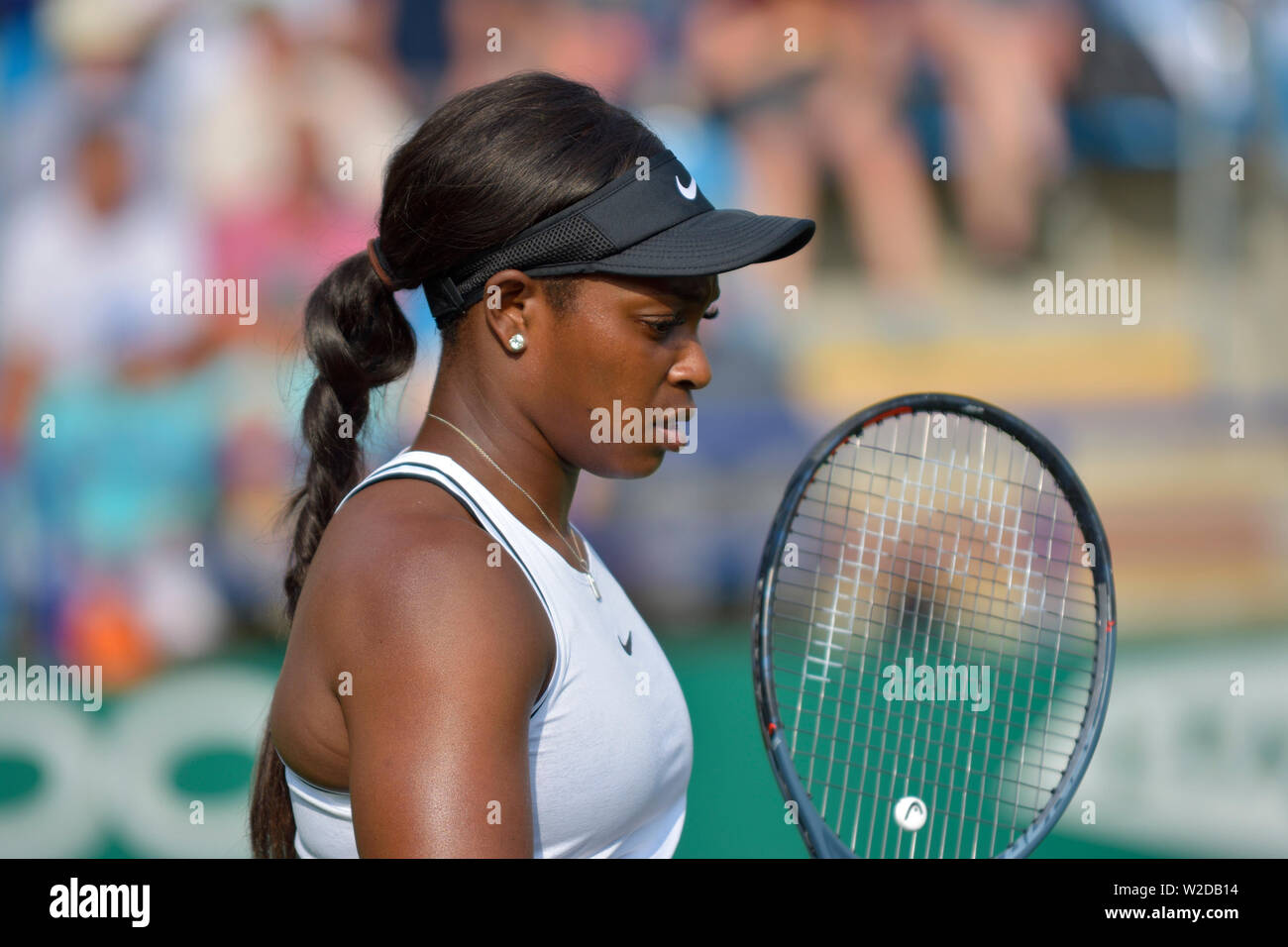 Sloane Stephens (USA) jouant sur cour 1 à la nature internationale de la vallée, le Devonshire Park, Eastbourne, Royaume-Uni. 24 Juin 2019 Banque D'Images