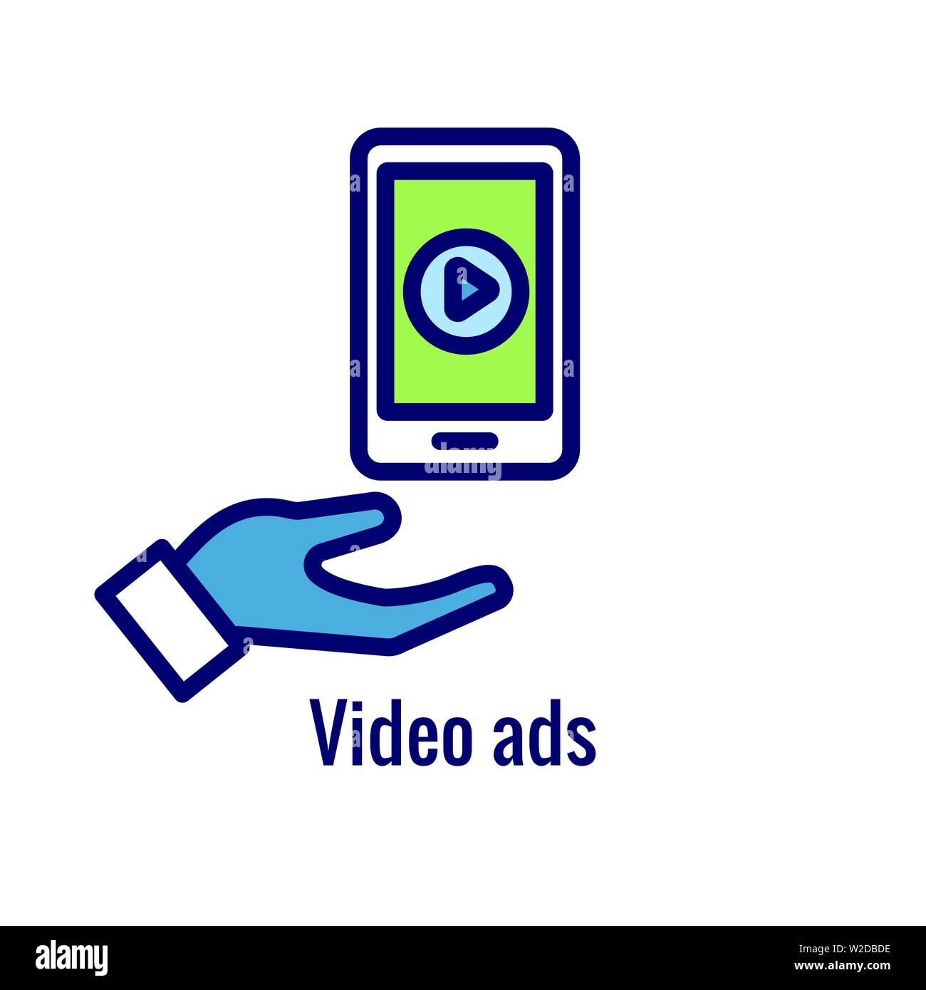 Annonces Médias sociaux - l'icône de l'imagerie publicitaire, y compris l'engagement social Illustration de Vecteur