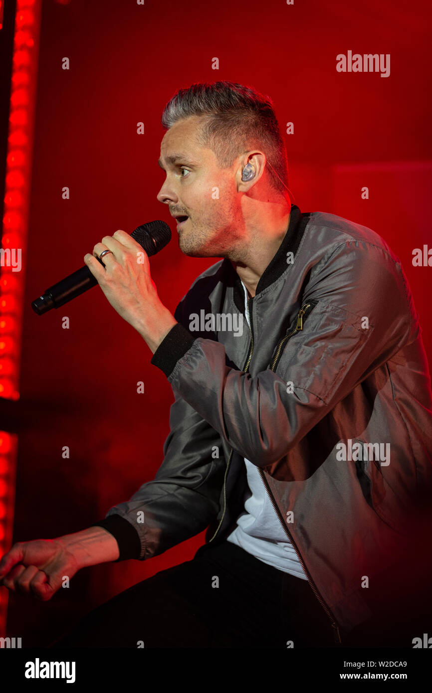 Keane en concert au Festival 2019 Cornbury, Chadlington, Oxfordshire. Keane est un groupe originaire de Battle, East Sussex, formé en 1995 Banque D'Images