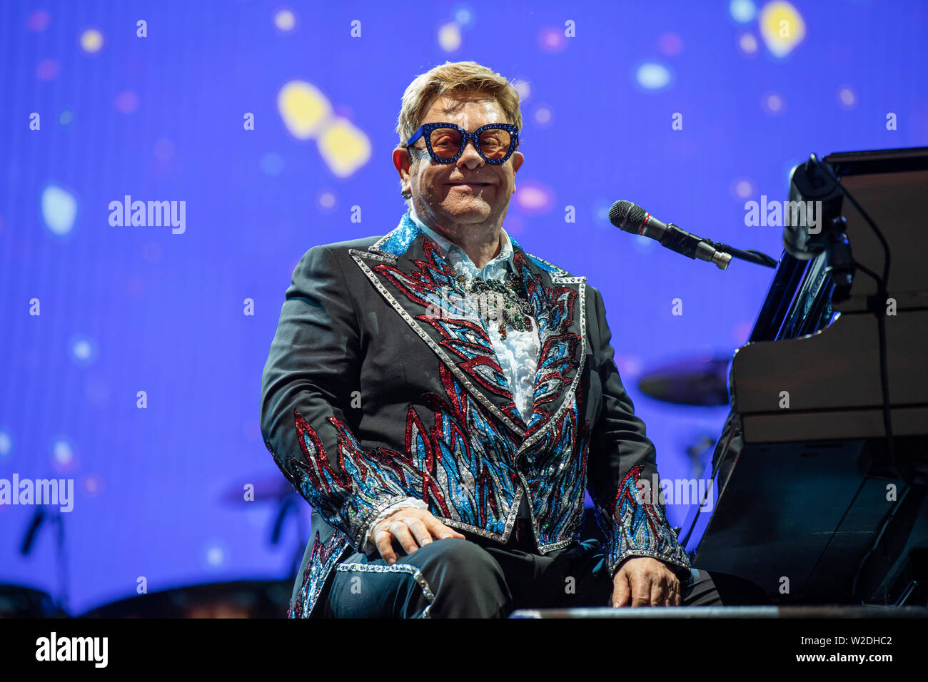 LUCCA, ITALIE. 07 juillet , 2019 st. Elton John en concert . Stefano Dalle Luche / Alamy Live News. Banque D'Images