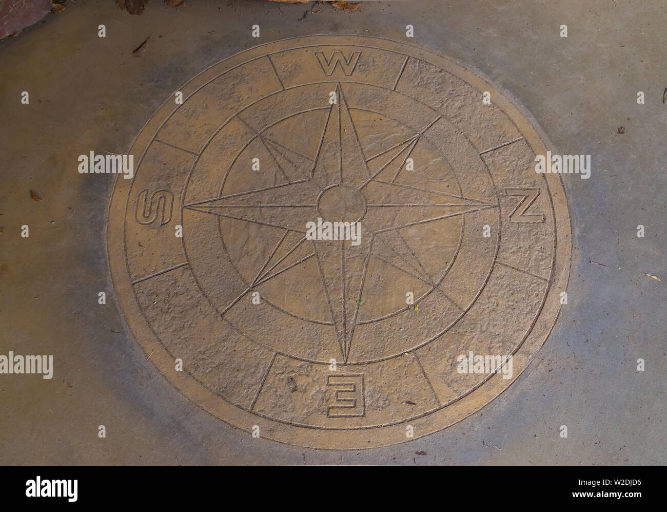 La direction du vent boussole sur un plancher, décorations, voile vintage background Banque D'Images