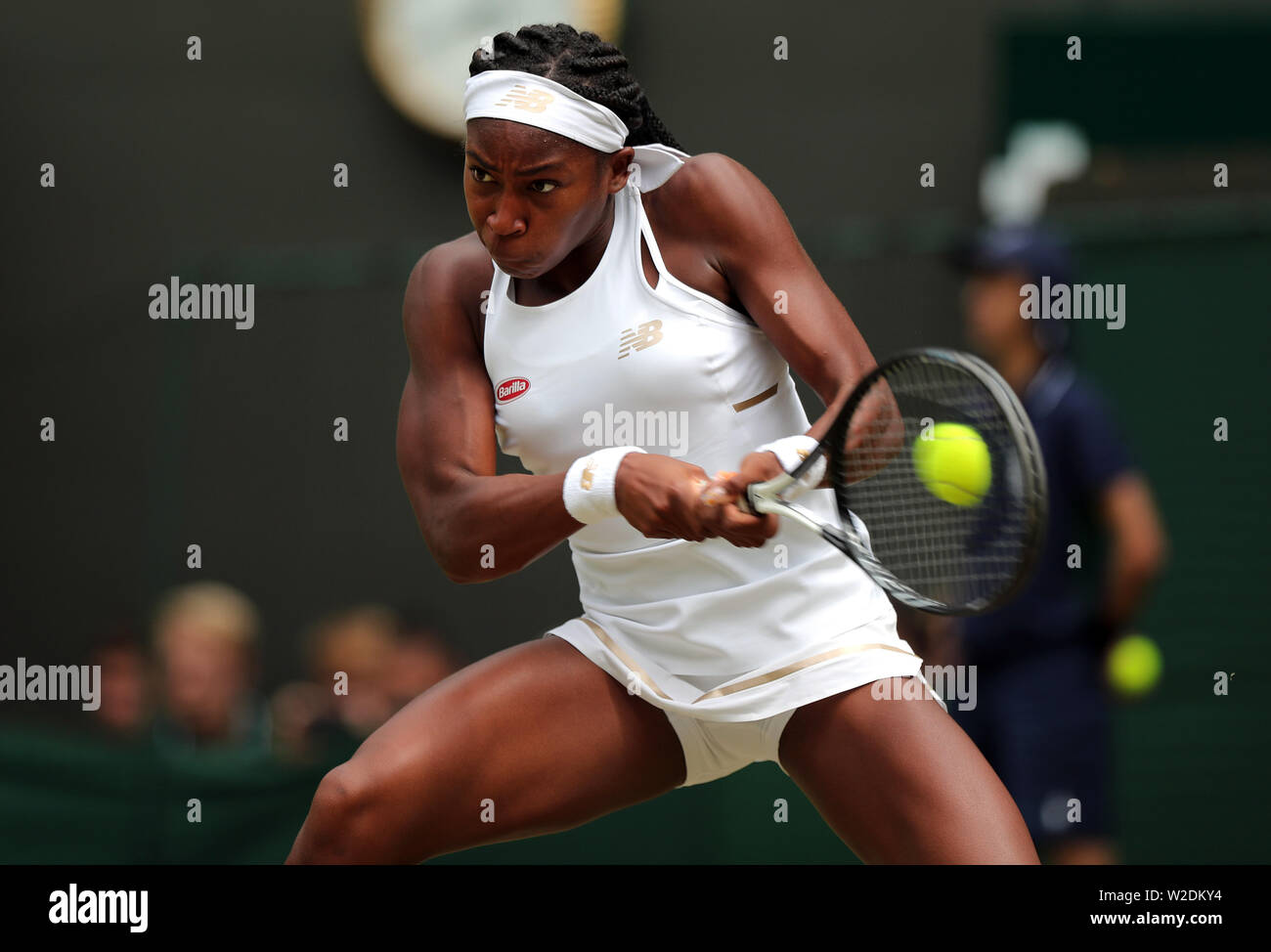 Londres, Royaume-Uni. 8 juillet, 2019. Tennis de Wimbledon, Londres, Royaume-Uni. Cori Gauff, USA, 2019 : Crédit photo Allstar Bibliothèque/Alamy Live News Banque D'Images