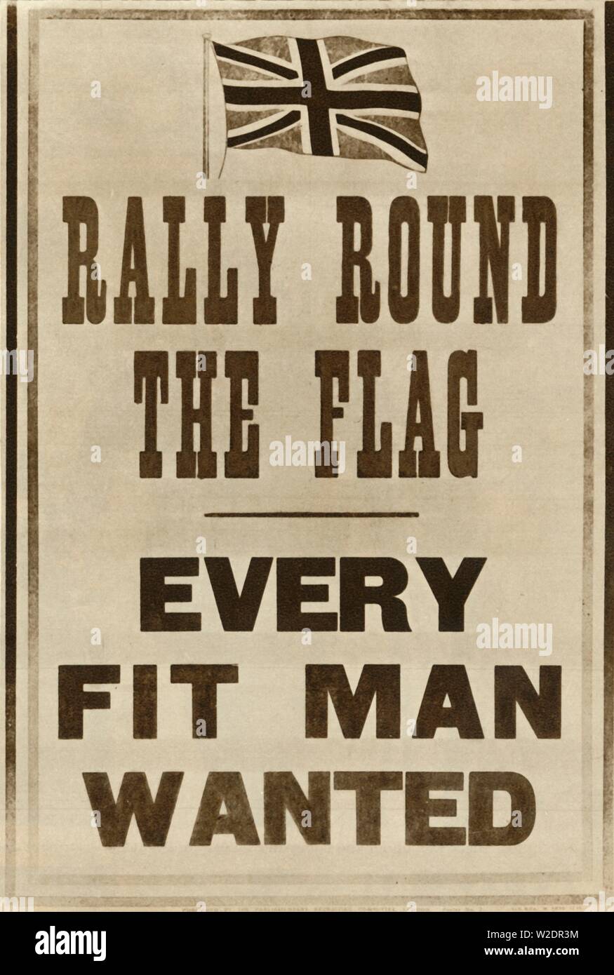 Le drapeau 'Rally Round : Chaque homme voulait monter', 1914, (1935). Créateur : Inconnu. Banque D'Images