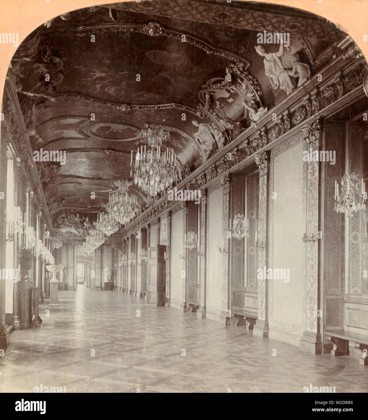 "La grande salle de banquet, Palais Royal, Stockholm, Sweden, 1901. Créateur : Keystone View Company. Banque D'Images