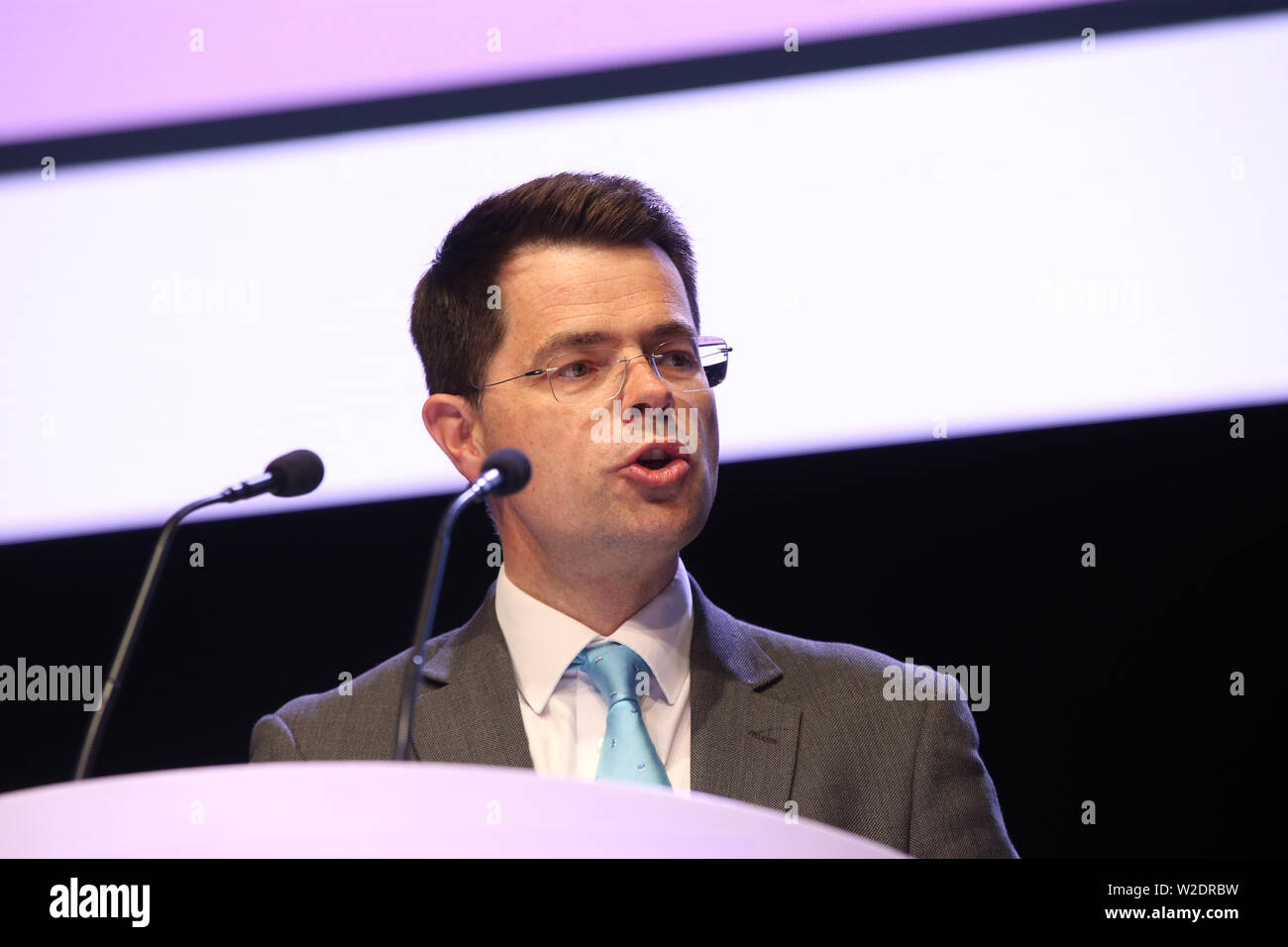 James Brokenshire, adresses MP conférence. Centre International de Bournemouth. 2 juillet, 2019. Banque D'Images