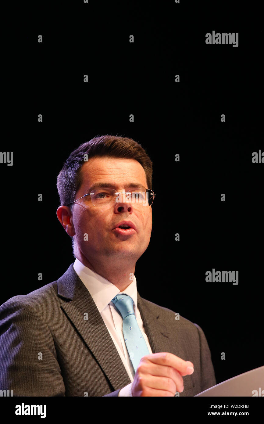 James Brokenshire, adresses MP conférence. Centre International de Bournemouth. 2 juillet, 2019. Banque D'Images