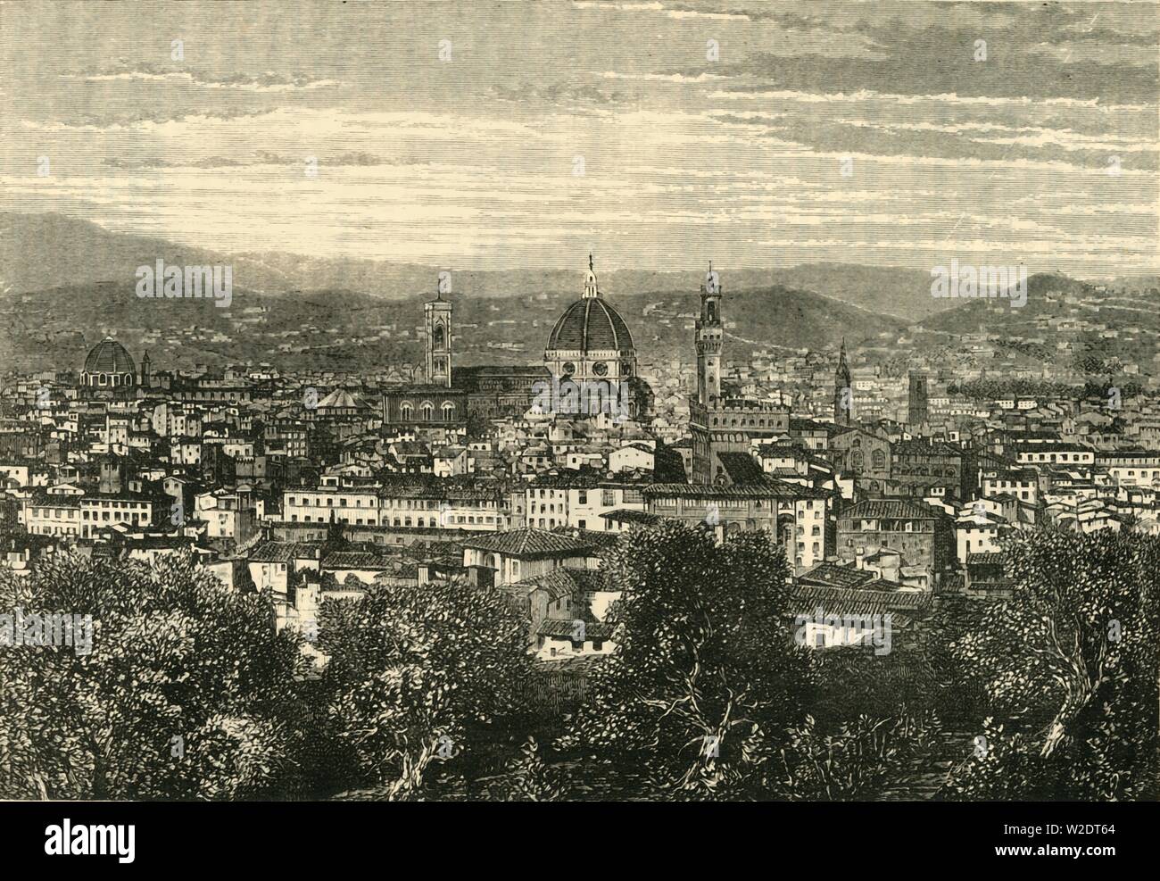 'Vue de Florence depuis le belvédère", 1890. Créateur : Inconnu. Banque D'Images