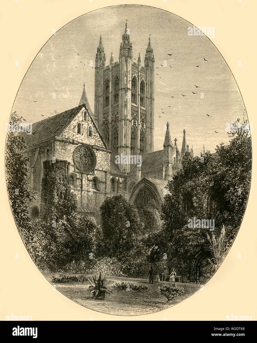 'Harry Bell Tower, Cathédrale de Canterbury', 1890. Créateur : Inconnu. Banque D'Images