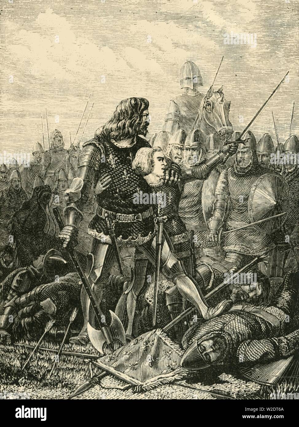 'Le Roi Jean à Poitiers, (1356), 1890. Créateur : Inconnu. Banque D'Images