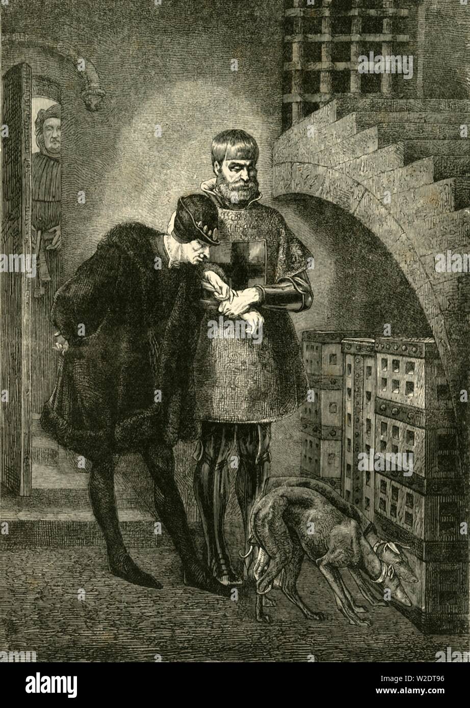 "Louis XI visitant le Cardinal Balue dans la cage de fer', (1469-1481), 1890. Créateur : Inconnu. Banque D'Images