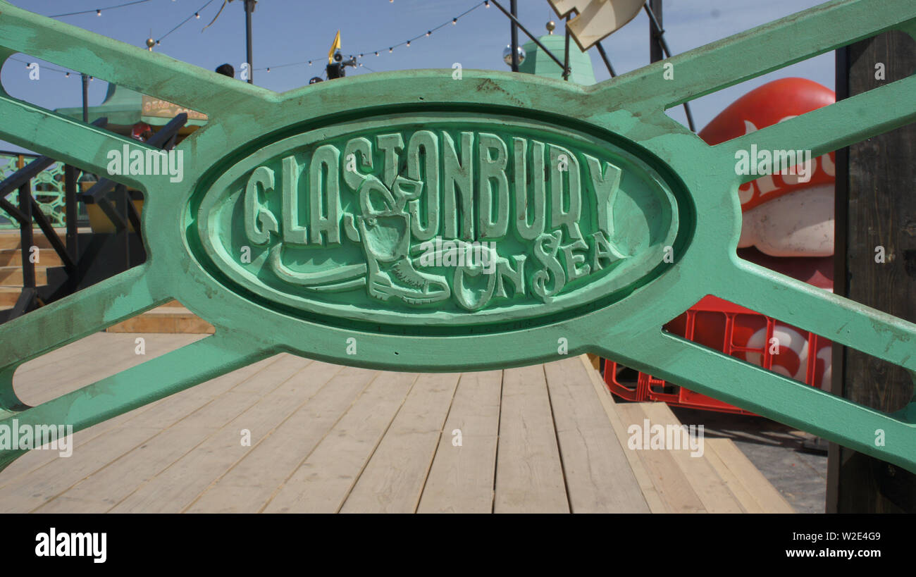 Glastonbury on Sea Pier, Festival de Glastonbury 2019 Banque D'Images