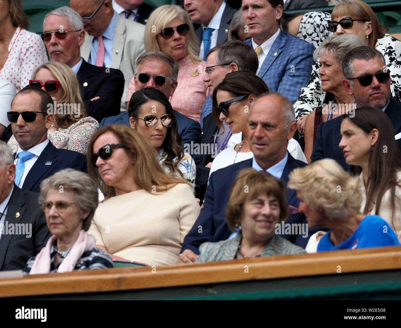 Londres, Royaume-Uni. 08 juillet, 2019. Londres, ANGLETERRE - 08 juillet : Atmosphère assiste à la septième journée du championnat de tennis de Wimbledon à l'All England Lawn Tennis et croquet Club le 08 juillet 2019, à Londres, en Angleterre. Personnes : Atmosphère tempêtes Crédit : Media Group/Alamy Live News Banque D'Images