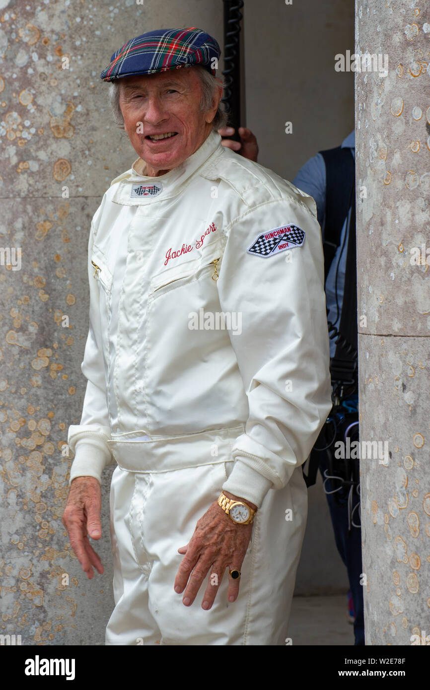 Jackie Stewart Grand Prix de Formule 1 pilote de course à Goodwood Festival of Speed 2019, Chichester, West Sussex, England, UK Banque D'Images