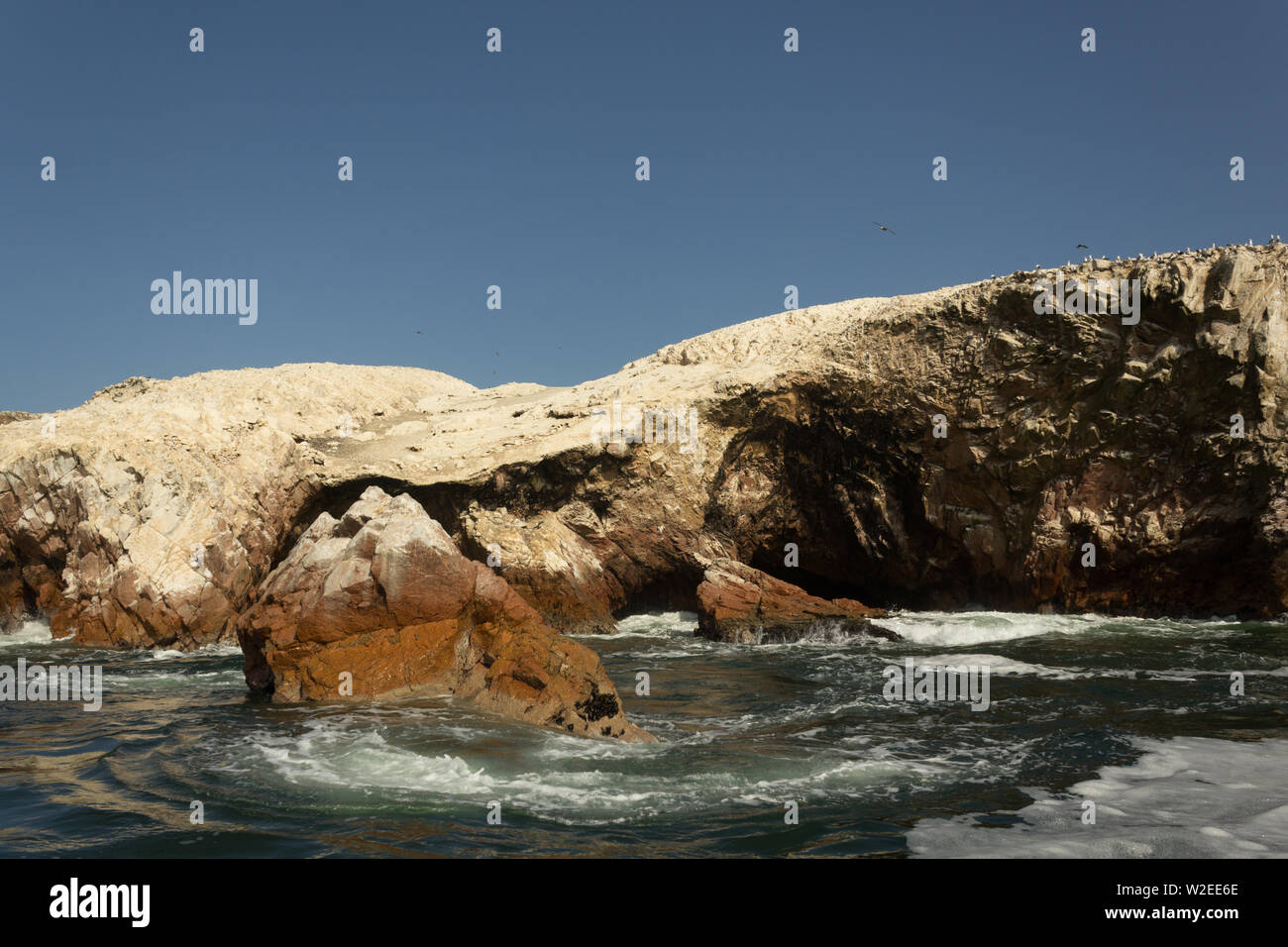 Vue sur la mer de l'Iles Ballestas Paracas, Pérou Banque D'Images